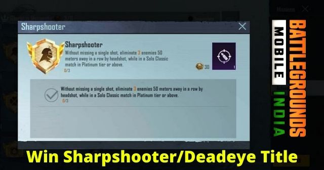 Easiest Way to Get Deadeye (Sharpshooter) Title in Battlegrounds Mobile India – PlayerZon Blog